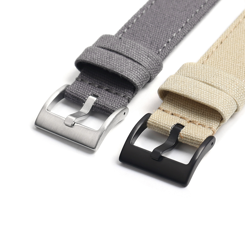 Premium Custom 22mm 24mm Garmin Compatible Canvas Watch Band With Embroidered Hole From Top B2B Wholesale Factory Offering Low MOQ Bulk Production