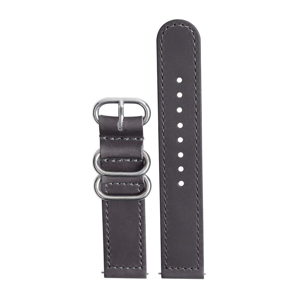 B2B Factory Mass Production Zulu Style Crazy Horse Leather WatchBands With Black PVD Hardware For Rolex Watch Series