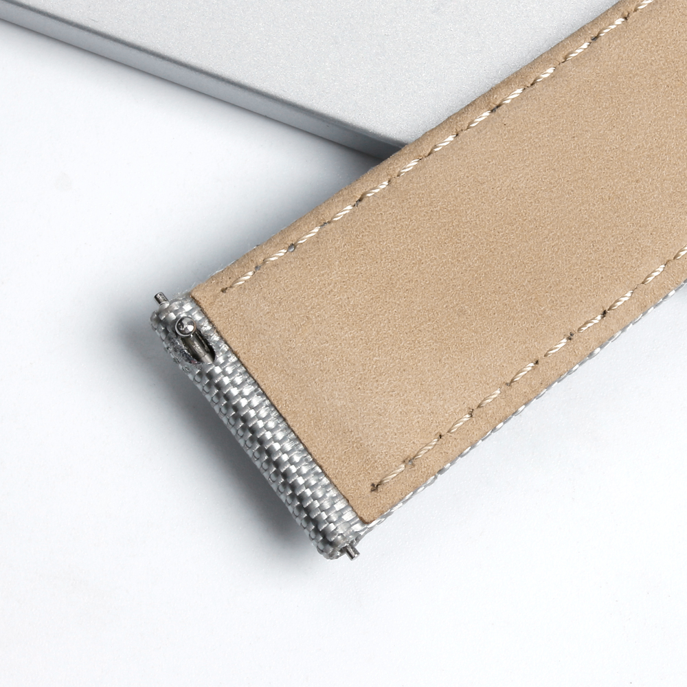 Custom 19mm 21mm Watch Accessories Featuring Minimalist Gray 2 Pieces Cordura+Leather Hybrid Watch Strap From A Top Sourcing B2B Factory Built For Global Brand Watches