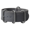 Custom Single Pass Dark Grey Canvas Wrist Strap By Watch Hardware Accessories Factory Featuring Sandblasted Buckles And Embroidered Holes For Brand Watches