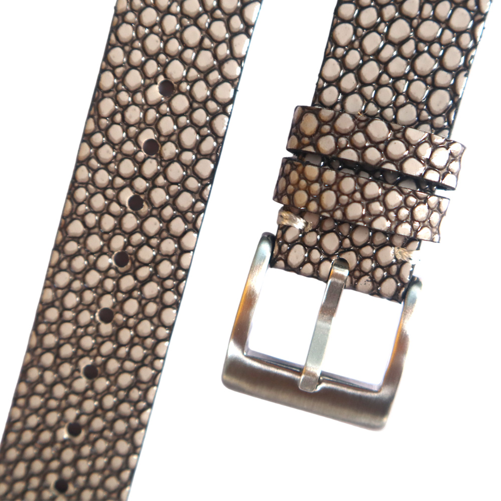 Premium Gray Devilish Crocodile Pattern+Brown Waterproof Leather Hybrid Watch Strap For Brand-Compatible Dials And Mass Production