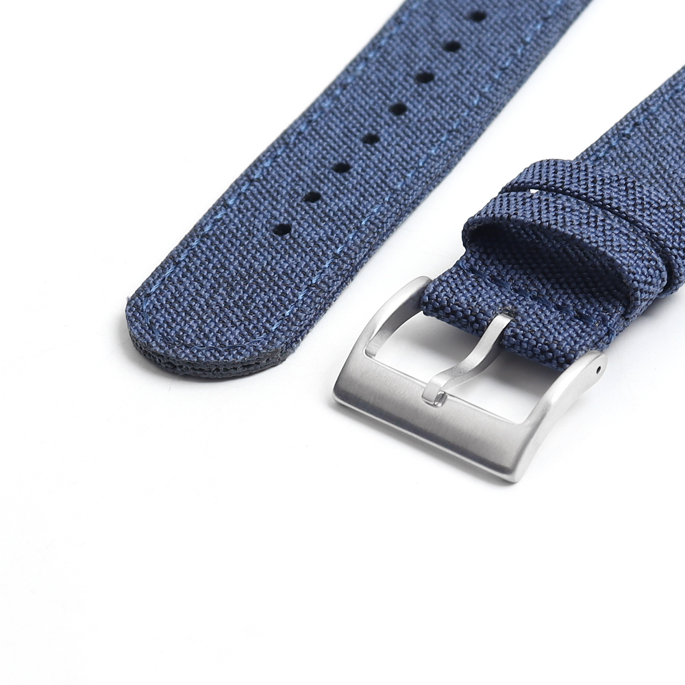 Luxury 2 Pieces Style Fine Texture Canvas Watch WristStrap Integrated With Smart Apple Watch Connectors Fabricated By Watch Parts Factory For High Volume Wholesale Orders
