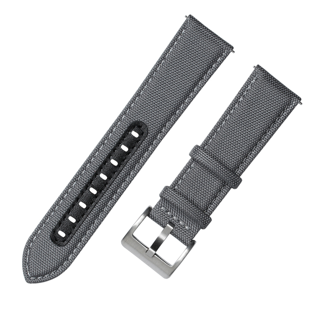 Custom 2 Pieces Dark Grey Sailcloth Watch Strap Wholesale From B2B Factory For Tudor Watches And Premium Watch Accessories
