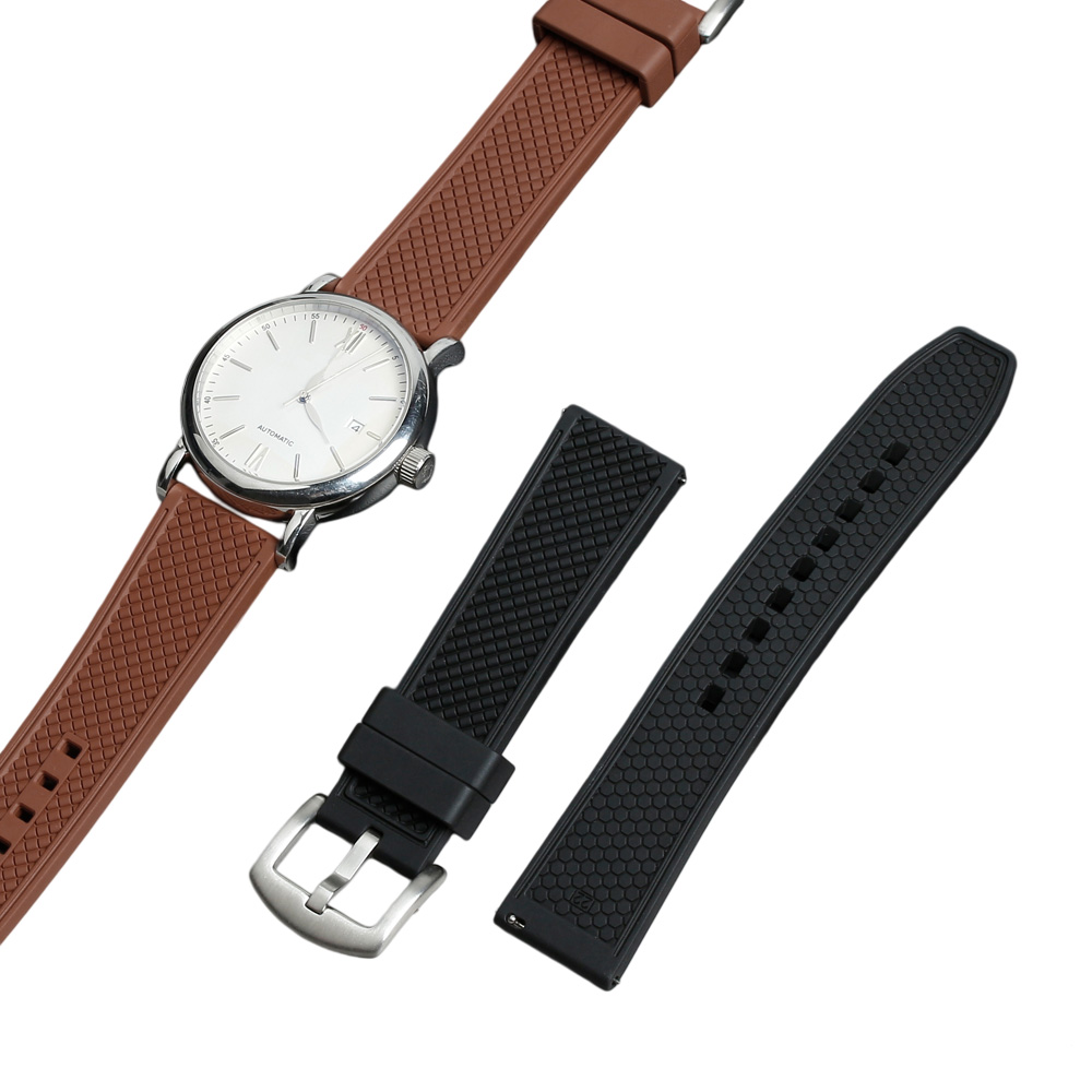 High-Performance Emerald Green FKM Rubber Watch Band Engineered For Professional Divers With Quick-Release Mechanism And Heat-Resistant Fluorine Polymer Construction For Extreme Conditions
