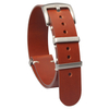 Premium One Piece White Handmade Stitching Brown Leather NATO Watch Strap With Brushed 304L Stainless Steel Buckle/Keeper For Vintage Sport Casual Watches From B2B Factory