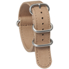 Beige Heavy-Duty Polished Metal Hardware Canvas Watch Strap Engineered For Premium Watch Hardware Accessories And Brand Watch Compatibility